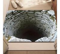 3D Hole Rug, Rugs That Look like a Hole, Trap 3D Rugs Optical Illusion Bottomless Non-slip Doormat, Optical Illusion Rug for Door Entrance, Bathroom, Stairs, Playroom, Living Room (A10,80*120cm)