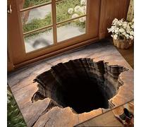 3D Hole Rug, Rugs That Look like a Hole, Trap Optical Illusion Bottomless Non-slip Doormat, Test & Game with Your Cat Or Dog, for Door Entrance, Bathroom, Living Room (1, 60 * 90cm/23.6 * 35.4in)