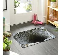 3D Hole Rugs That Look like a Hole, Trap Optical Illusion Bottomless Non-slip Doormat for Door Entrance, Bathroom, Stairs, Playroom, Living Room, Test & Play with Your Dog or Cat (A, 60x90cm)