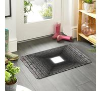 3D Hole Rugs That Look like a Hole, Trap Optical Illusion Bottomless Non-slip Doormat for Door Entrance, Bathroom, Stairs, Playroom, Living Room, Test & Play with Your Dog or Cat (C, 80x120cm)