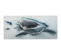 3D Hole White Wall Mouse Shark Flashy Cool Mouse pad for Home Office Big Mouse mat for Desk 31.5 x 11.8in