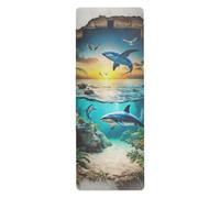 3d Hole White Wall Ocean Animal Shark mat yoga for home gym printed, non slip, non slip yoga towel with bags tapete para ejercicio 71x26 inches