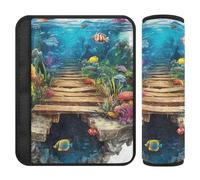 3D Hole White Wall Underwater Scenery 2 Pack Child seat Belt Strap Cover, More Comfort Driving, car Seatbelt Cover for Auto