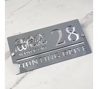 3D Hollow Acrylic House Number Sign with Ornamental Mashallah Luxe Design - Custom Laser Engraved Address Plaque for Wall, Matte Finish Floating Door Number Plate (Gray silver)