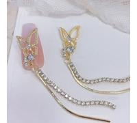 3D Hollow Rhinestones Shiny-Nail Decoration Diamonds Metal Jewelry Beauty-Design Bow Pearls