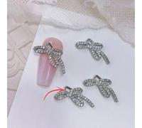 3D Hollow Rhinestones Shiny-Nail Decoration Diamonds Metal Jewelry Beauty-Design Bow Pearls