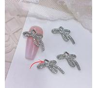 3D Hollow Rhinestones Shiny-Nail Decoration Diamonds Metal Jewelry Beauty-Design Bow Pearls