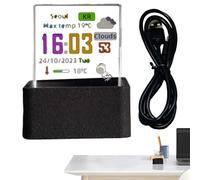 3D Hologram Cube, 3D Hologram | Tabletop Decoration W iFi Tabletop, Transparent Small Weather Place, Digital Death Deck, Real Time Display, Home Decor