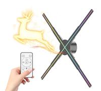 3D Hologram Fan, 20 Inch Hologram Fan 2000*1152PX Resolution 576pcs HD LED Beads, Holographic Video Advertising Projector Support APP/WIFI /Remote/Bluetooth Audio (50CM 16G)