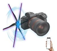 3D Hologram Fan 24in(60cm) HD LED Transparent Spinning Projector Display,6-Blade Holographic 3D Projection for Advertising, Retail, and Events