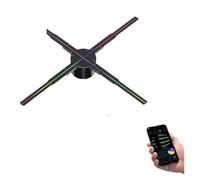 3D hologram fan, 3D Fan Hologram Projector Led 3D Display Advertising Logo Light Remote Advertise Display Light Logo Lamp(P50)