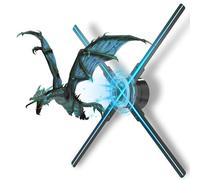 3D Hologram Fan, 3D Hologram LED Fan Projector, Holographic Fan Advertising Support APP+Remote+Bluetooth Audio+Splicing for Store, Halloween, Christmas,65cm