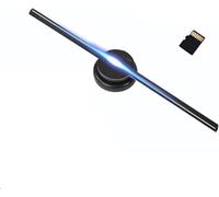3D Hologram Fan, 3D Hologram LED Fan, Wifi Remote Advertising Display Led Sign Holographic Lamp Support Images Video For Business Store Signs,Bar(Highlight Version)