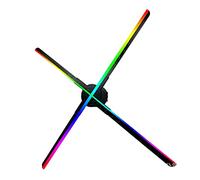 3D Hologram fan,3D Hologram Projector, Holographic 3D Projection Lamp Naked Eye Stereo Suspension Air Imaging Led Fan Dazzling Screen 56cm Advertising Machine for Business Store Signs,Bar,Casino,Party