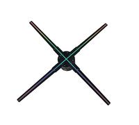 3D Hologram fan,3D Hologram Projector, LED Holographic Fan Naked Eye 3D Holographic Projection Wall-mounted Advertising Machine 3D Rotating Equipment Can Be Spliced for Business Store Signs,Bar,Casino