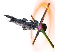 3D Hologram Fan, 60cm (24 In)HD LED Holographic Spinning Display , 4-Blade hologram projector Transparent Medium for Retail, Bars, ad and Events