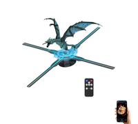 3D Hologram Fan Christmas, Tech-Inspired 3D LED Fan Projector Christmas Tree - Sustainable, Quiet, and Idea for Christmas, Halloween, and Business Settings (A)