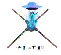 3D Hologram Fan, Hologram Fan 25.6" Holographic Fan Display App/Pc WiFi Real-Time Projection, Bluetooth Hologram Projector, Multiple Splicing, Suitable for Exhibitions, Shops, Bar