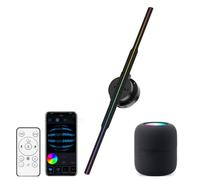 3D Hologram Fan Intelligence WiFi Naked-Eye 224 LED Beads, General Brightness, 16.54 In Circular Display 2 Fan Blade Holographic Display for Business Stores