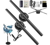 3D Hologram Fan led Projector with WiFi and App Control, Portable Design for Trade Shows, Parties, and Events (2PCS)