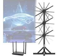 3D Hologram Fan Projector, HD Advertising Display with Remote/WiFi/Bluetooth, 1x3 Vertical Rotating Holographic Projector for Business, Retail, Events