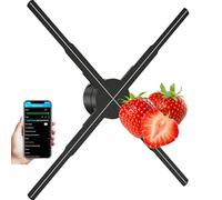 3D Hologram Fan Projector with APP Remote Control, 768 LED Light Beads for Vertical Advertising and Business Signs, Enhances Bar and Retail Visual Displays