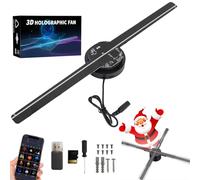 3D Hologram Fan Projector with APP Remote, Wi-Fi LED Holographic Display for Christmas and Halloween Decorations