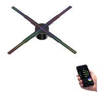 3D Hologram Fan WiFi Projector 19.17“ Holographic LED Projector Advertising Display with Remote and Bluetooth Massive Material Library for Business Stores, Shops
