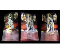 3D HOLOGRAM HOLOGRAPHIC HINDU GODS -Radha Kirshna Standing x 2 and Bal Krishna - 3 in 1 Photo- -3D Triple Image Poster (29cm x 19cm)