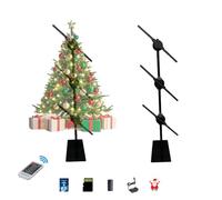 3d Hologram Led Fan Projector 16.5" 3d Hologram Christmas Tree Holographic Display With Wifi & Remote Control, 3 Pcs Splicing With Floor Stand For Advertising, Christmas & Halloween Decorations,Stores