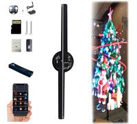 3D Hologram LED Fan Projector,3D Hologram Christmas Tree, Hologram Projector Fan with Remote Control+Bluetooth+WiFi, for Shop, Bar, Christmas Halloween Party Display (1 Pc)