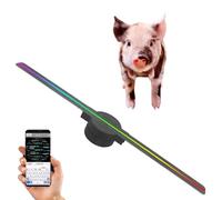 3D Hologram Led Fan Projector, 3D Hologram Projector with 224 Light Beads, App Remote, Wi-fi Connection, 170° Viewing Angle, Borderless Images for Halloween, Corporate Store