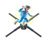 3D Hologram LED Fan Projector, 65cm 3D Hologram Fan LED Illuminated Sign Holiday Advertising Lights Remote Control Display Image Video Hologram Projecter