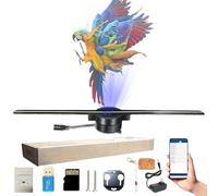 3D Hologram LED Fan Projector - High-Resolution 224 LED Lights, 3D Holographic Display for Christmas Trees, Halloween, Advertisements - Advanced APP Control (1 Pcs)