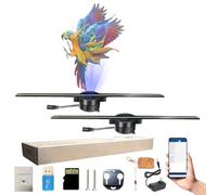 3D Hologram LED Fan Projector - High-Resolution 224 LED Lights, 3D Holographic Display for Christmas Trees, Halloween, Advertisements - Advanced APP Control (2 Pcs)