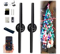 3D Hologram Projector, 43cm 3D Hologram LED Hologram Projector 3D Fan Projector HD WiFi Hologram Advertising Display for Christmas Tree Halloween (2pcs)