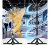 3D Hologram Projector Fan for Advertising, 56cm LED Holographic Display with Bluetooth & Remote Control for Shop, Party, Holiday