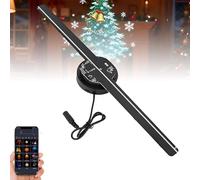 3D Holographic Christmas Tree & Fan Projector, 224 LED Light Beads, for Shop, Bar, Halloween