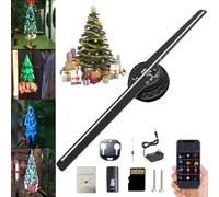 3D Holographic Christmas Tree & Fan Projector - LED Hologram for Shop, Bar, Halloween (UK, 1Pcs)