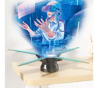 3D Holographic Fan WiFi Projector with 2000 * 720 Resolution, Presenting Naked Eye HD 3D Visual Effect for Christmas, Shops, Bars, Casinos, Creating Attraction for Your Products or Events