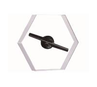 3D Holographic Projection Fan Hexagon Advertising Machine Floating Naked Eye LED Image Logo Hologram Display APP Control(Transparent)
