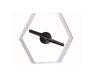 3D Holographic Projection Fan Hexagon Advertising Machine Floating Naked Eye LED Image Logo Hologram Display APP Control(Transparent)