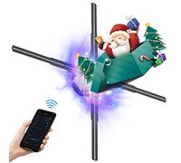 3D Holographic Projector Fan with Bluetooth Remote, High-Resolution Display for Dynamic Advertising in Shops, Malls, and Bars
