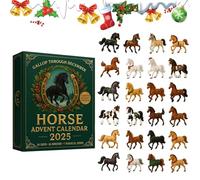 3D Horse Advent Calendar 2025, 24 Days Christmas Countdown Calendar with 24 Mini Horse Decorations, Christmas Countdown Calendar Ornaments Gifts for Kids and Adults, Horse Lovers & Collectors