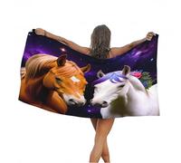 3D Horse Beach Towel Extra Large Microfiber Soft Quick Dry for Adults, Animals Bath Towel Lightweight Soft Absorbent for Travel Swimming Pool Sports, 100 x 200 cm