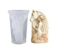 3D Horse Head Candle Mold, Horse Relief Roman Column Silicone Mold for Resin, Candles, Cement Or Plaster - Greek Mythology-Inspired Pillar Design for Home Decor Statues & DIY Crafts