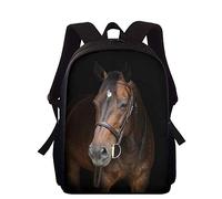 3D Horse Print Backpack Kids Boys Girls School Book Bag 15 Inch Daypack Fit for Preschool, Kindergarten and Elementary School