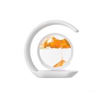 3D Hourglass Sand Art Night Light With 15W Wireless Charging Table Lamp, Adjustable Brightness USB Rechargeable 1200MAh Battery For Home Decor(Yellow)