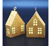 3D House Hanging Ornament Metal Cutting Die - Miniature Christmas Decoration Craft Die for Card Making & Festive Décor, A5