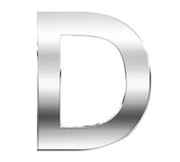 3D House Letter Sticker D - 7CM Silver Waterproof Self Adhesive Door Number Sticker for Mailbox House Hotel Number